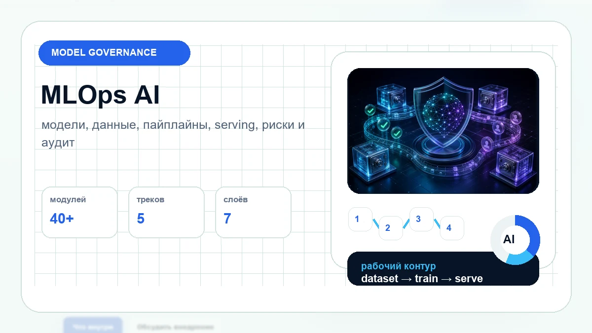 MLOps AI: скриншот и схема рабочего контура